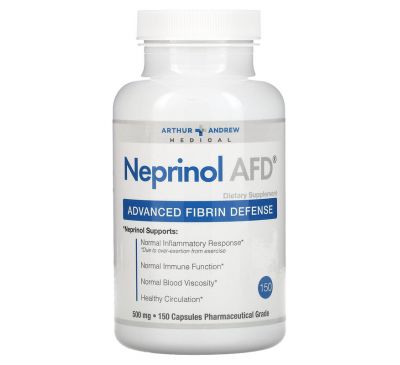 Arthur Andrew Medical, Neprinol AFD, Advanced Fibrin Defense, 500 mg, 150 Capsules