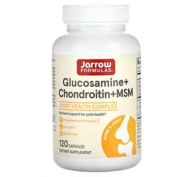 Jarrow Formulas, глюкозамін, хондроїтин, МСМ з марганецем і вітаміном C, 120 капсул