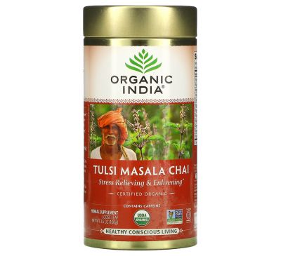 Organic India, Tulsi Masala Chai, Stress Relieving & Enlivening, Loose Leaf, 3.5 oz (100 g)
