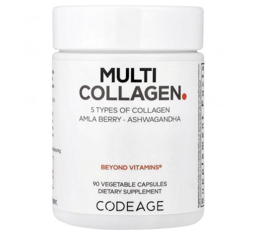 Codeage, Hydrolyzed, Multi Collagen, Type I, II, III, V, X, 90 Capsules