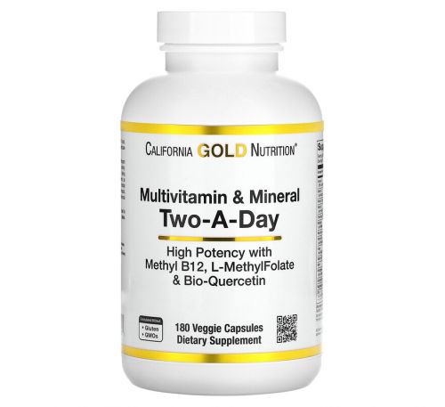 California Gold Nutrition, мультивітаміни для щоденного використання, 180 рослинних капсул