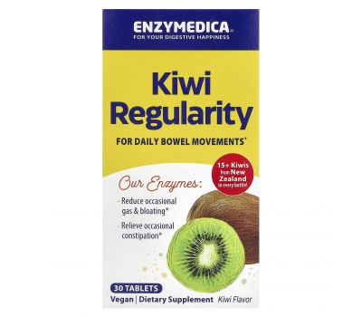 Enzymedica, Kiwi Regularity, Kiwi Flavor, 30 Relief Chews