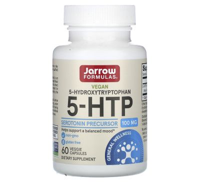 Jarrow Formulas, 5-HTP (5-гідрокситриптофан), 100 мг, 60 рослинних капсул