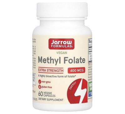 Jarrow Formulas, метилфолат, 400 мкг, 60 веганських капсул