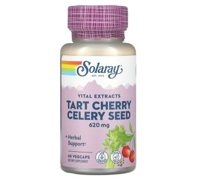 Solaray, Tart Cherry Celery Seed, 620 mg, 60 VegCaps