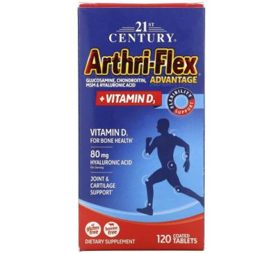 21st Century, Arthri-Flex Advantage, добавка для підтримки суглобів з вітаміном D3, 120 вкритих оболонкою таблеток