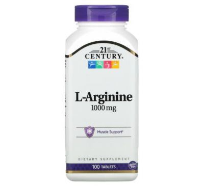 21st Century, L-аргінін, 1000 мг, 100 таблеток
