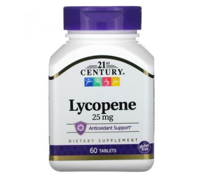 21st Century, Lycopene, 25 mg, 60 Tablets