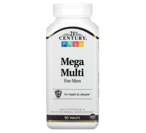 21st Century, Mega Multi, для мужчин, мультивитамины и мультиминералы, 90 таблеток