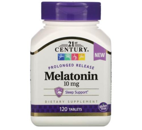 21st Century, Melatonin, Prolonged Release, 10 mg , 120 Tablets