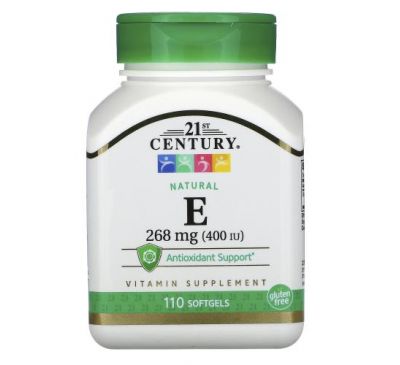 21st Century, Natural Vitamin E, 268 mg (400 IU), 110 Softgels
