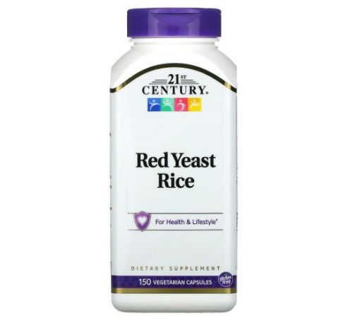 21st Century, красный ферментированный рис, 150 вегетарианских капсул