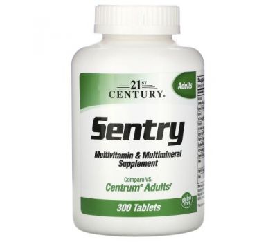 21st Century, Sentry, мультивітамінна й мультимінеральна добавка, 300 таблеток