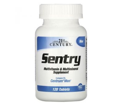 21st Century, Sentry Men, добавка з мультивітамінами та мікроелементами для чоловіків, 120 таблеток