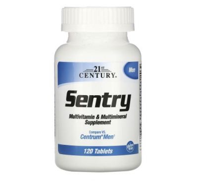 21st Century, Sentry Men, добавка з мультивітамінами та мікроелементами для чоловіків, 120 таблеток