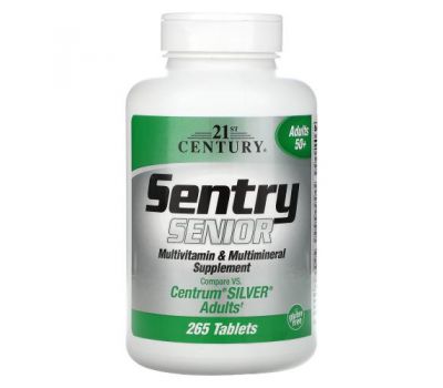 21st Century, Sentry Senior, мультивітамінна та мультимінеральна добавка, для дорослих старше 50 років, 265 таблеток
