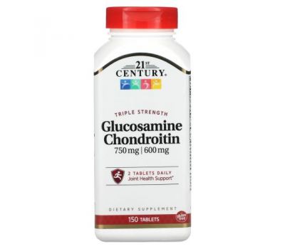 21st Century, Triple Strength Glucosamine / Chondroitin, 150 Tablets