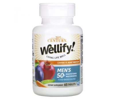 21st Century, Wellify, мультивітаміни та мультимікроелементи для чоловіків від 50 років, 65 таблеток