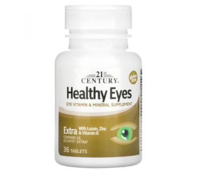 21st Century, Healthy Eyes, Extra, добавка с повышенной силой действия для здоровья глаз, 36 таблеток