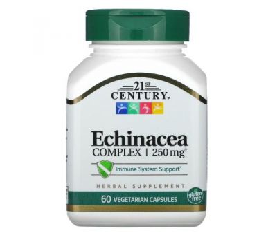 21st Century, комплекс з ехінацеєю, 250 мг, 60 вегетаріанських капсул