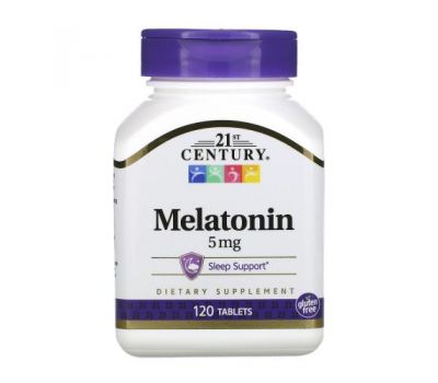 21st Century, мелатонін, 5 мг, 120 таблеток
