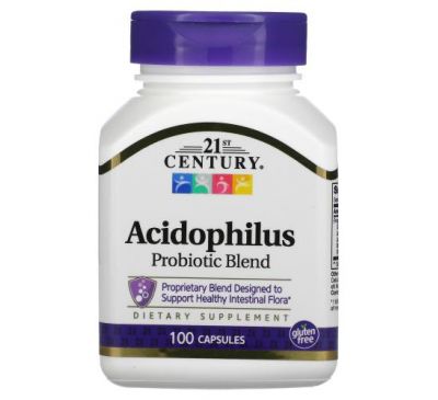 21st Century, суміш ацидофільних пробіотиків (Acidophilus), 100 капсул