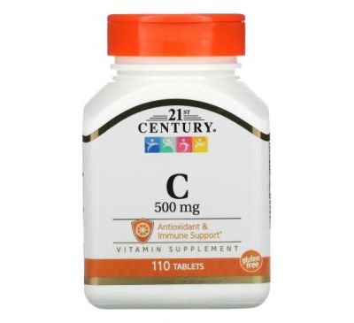 21st Century, вітамін C, 500 мг, 110 таблеток