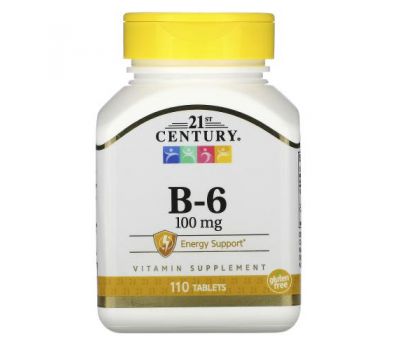 21st Century, вітамін B-6, 100 мг, 110 таблеток