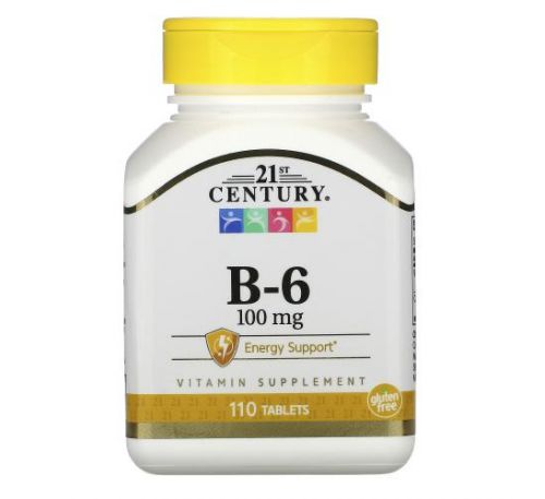 21st Century, вітамін B-6, 100 мг, 110 таблеток