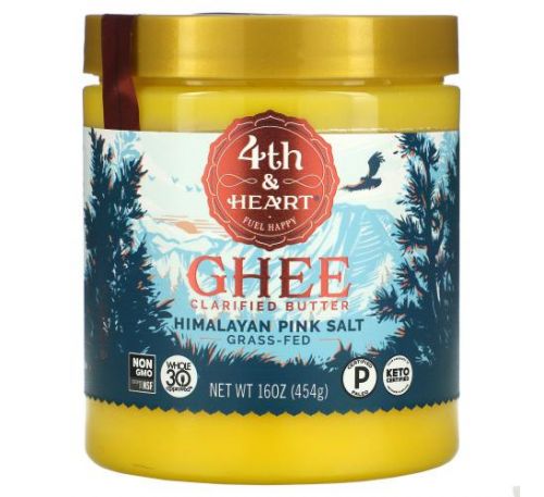 4th & Heart, очищенное масло гхи с гималайской розовой солью, 454 г (16 унций)