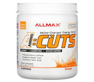 ALLMAX Nutrition, ACUTS, Amino-Charged Energy Drink, Orange, 7.4 oz (210 g)