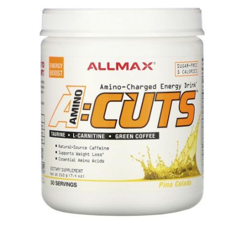 ALLMAX Nutrition, ACUTS, Amino-Charged Energy Drink, Pina Colada, 7.4 oz (210 g)