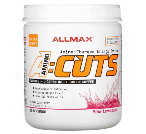 ALLMAX Nutrition, ACUTS, энергетический напиток с аминокислотами, розовый лимонад, 210 г (7,4 унции)