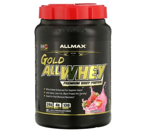 ALLMAX Nutrition, AllWhey Gold, 100% Premium Whey Protein, Strawberry, 2 lbs (907 g)