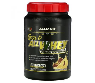 ALLMAX Nutrition, AllWhey Gold, 100% сывороточный протеин+ премиум-изолят сывороточного протеина, шоколад и арахисовое масло, 2 фунта (907 г)