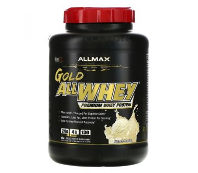 ALLMAX Nutrition, AllWhey Gold, 100% Whey Protein + Premium Whey Protein Isolate, French Vanilla, 5 lbs. (2.27 kg)