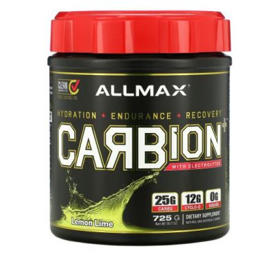 ALLMAX Nutrition, CARBion+ with Electrolytes, Lemon Lime, 30.7 oz (725 g)