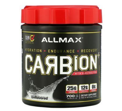 ALLMAX Nutrition, CARBion + с электролитами, без ароматизаторов, 24,7 унции (700 г)