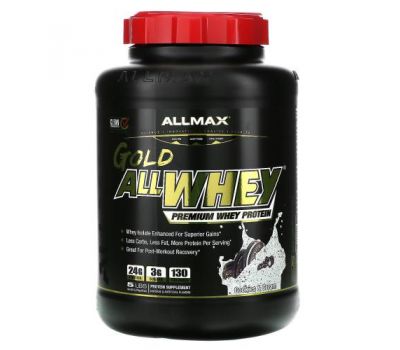 ALLMAX Nutrition, Gold AllWhey, Premium Whey Protein, Cookies & Cream, 5 lbs (2.27 kg)