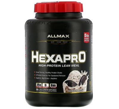 ALLMAX Nutrition, Hexapro, High-Protein Lean Meal, Cookies & Cream, 5 lbs (2.27 kg)
