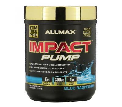ALLMAX Nutrition, Impact Pump, Голубая малина, 12,7 унции (360 г)