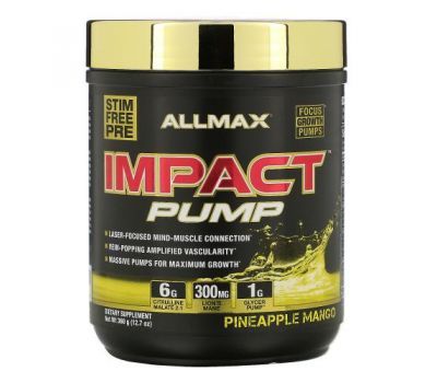 ALLMAX Nutrition, Impact Pump, ананас и манго, 360 г (12,7 унции)