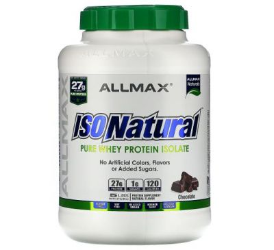 ALLMAX Nutrition, IsoNatural, Pure Whey Protein Isolate, Chocolate, 5 lbs