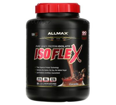 ALLMAX Nutrition, Isoflex, чистый изолят сывороточного протеина, со вкусом шоколада, 2,27 кг (5 фунтов)