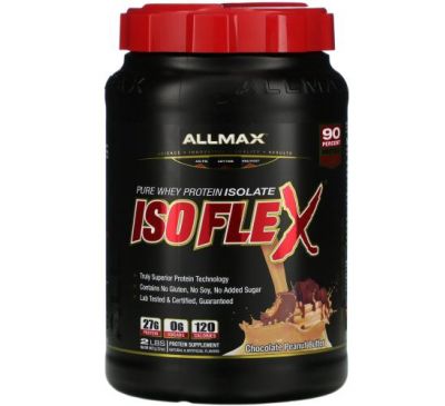 ALLMAX Nutrition, Isoflex, Pure Whey Protein Isolate, Chocolate Peanut Butter, 2 lbs (907 g)