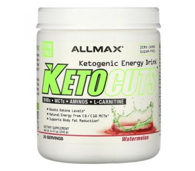 ALLMAX Nutrition, KetoCuts, кетогенный энергетический напиток, со вкусом арбуза, 240 г (8,47 унции)
