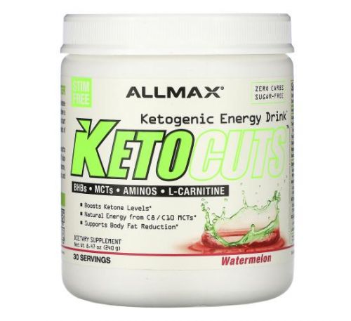 ALLMAX Nutrition, KetoCuts, кетогенный энергетический напиток, со вкусом арбуза, 240 г (8,47 унции)