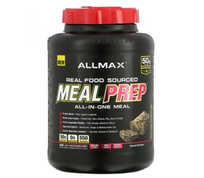 ALLMAX Nutrition, Real Food Sourced Meal Prep, All-in-One Meal, Banana Nut Bread, 5.6 lb (2.54 kg)