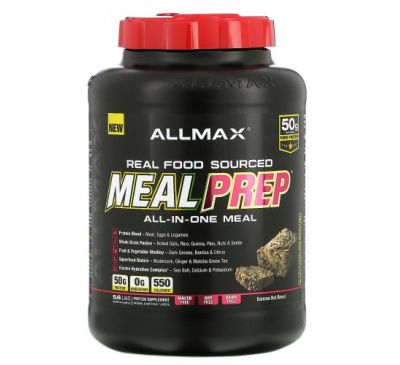 ALLMAX Nutrition, Real Food Sourced Meal Prep, All-in-One Meal, Banana Nut Bread, 5.6 lb (2.54 kg)