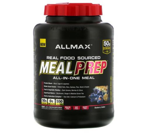 ALLMAX Nutrition, Приготовление еды из натуральных продуктов, универсальное блюдо, черничный коблер, 5,6 фунта (2,54 кг)